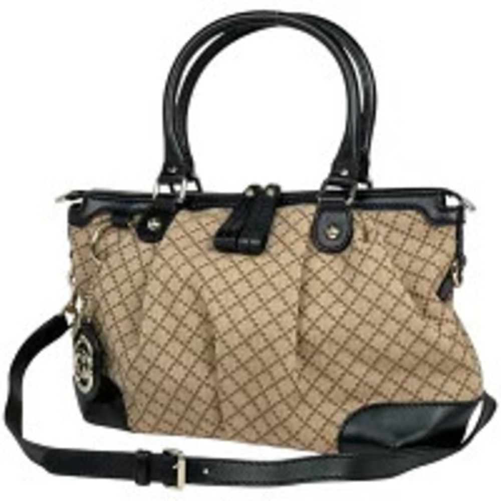 Gucci Diamante Sukey 2way Shoulder Bag Canvas Brown Black